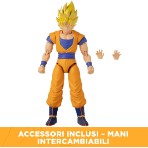 Dragon Ball Super Bandai Action figure snodabile Super Saiyan Goku Dragon Stars 17cm – Figurina Goku con accessori – Licenza ufficiale 