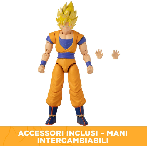 Dragon Ball Super Bandai Action figure snodabile Super Saiyan Goku Dragon Stars 17cm – Figurina Goku con accessori – Licenza ufficiale 