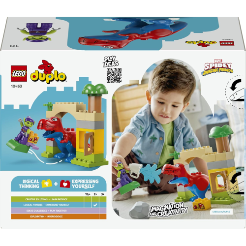 LEGO 10463 DUPLO MARVEL SPIDEY  Dinosauro Spidey-Rex vs. Goblin - Giocattolo per lo Sviluppo della Motricità Fine - 2 ANNI+