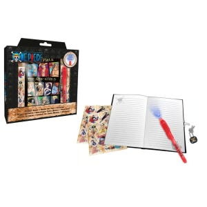 DIARIO SEGRETO CON LUCCHETTO ONE-PIECE, CON PENNA MAGICA E STICKERS
