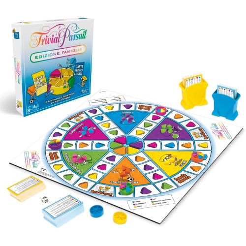HASBRO E1924 GIOCO TRIVIAL PURSUIT EDIZIONE FAMIGLIA, Gioco da Tavolo Classico per Serate con Amici - 8 ANNI+