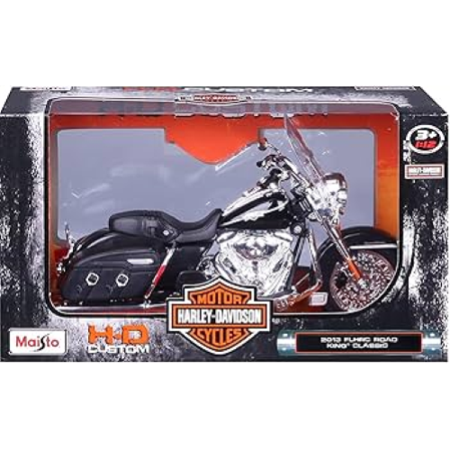 MAISTO 32322 MOTO HARLEY DAVIDSON, FLHRC ROAD KING CLASSIC, H-D CUSTOM, Black Motorcycle SCALA 1/12