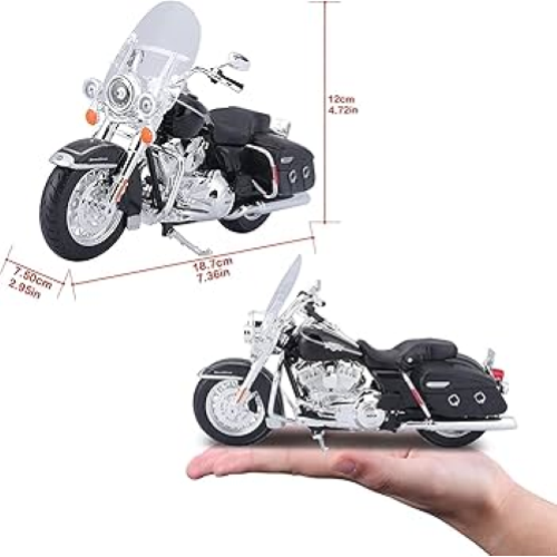 MAISTO 32322 MOTO HARLEY DAVIDSON, FLHRC ROAD KING CLASSIC, H-D CUSTOM, Black Motorcycle SCALA 1/12