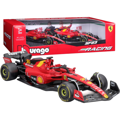 BURAGO 18-36839 Gift Pack Ferrari SF-23 - Confezione con 2 Modellini Auto in Scala 1:43, con SF-23 Leclerc Standard e Livrea Monza