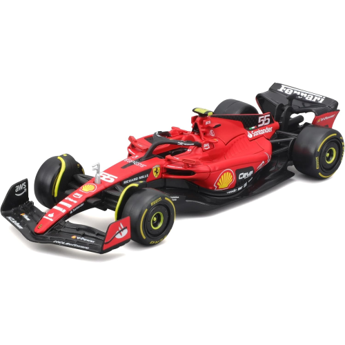 BURAGO 18-36836 Ferrari SF-23 Carlos Sainz #55 2023 - Modellino Realistico Auto in Scala 1:43, Guidata da Carlos Sainz