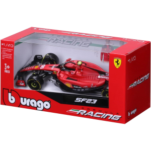 BURAGO 18-36836 Ferrari SF-23 Carlos Sainz #55 2023 - Modellino Realistico Auto in Scala 1:43, Guidata da Carlos Sainz