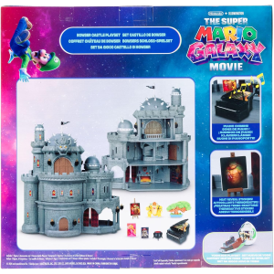JAKKS 43225 SUPER MARIO GALAXI MOVIE, Il playset del Castello di Bowser include una minifigure articolata da 3,8 cm e accessori 