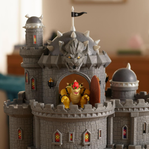 JAKKS 43225 SUPER MARIO GALAXI MOVIE, Il playset del Castello di Bowser include una minifigure articolata da 3,8 cm e accessori 