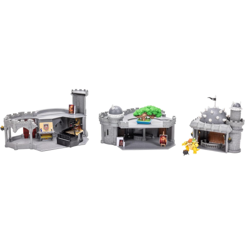 JAKKS 43225 SUPER MARIO GALAXI MOVIE, Il playset del Castello di Bowser include una minifigure articolata da 3,8 cm e accessori 