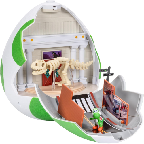 JAKKS 43224 SUPER MARIO GALAXI MOVIE, Playset Uovo di Yoshi 23 cm, con personaggi d'azione da 3,8 cm