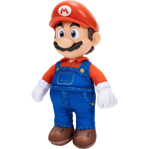 JAKKS 43254 SUPER MARIO GALAXI MOVIE, Peluche di Mario 23 cm, con testa scolpita