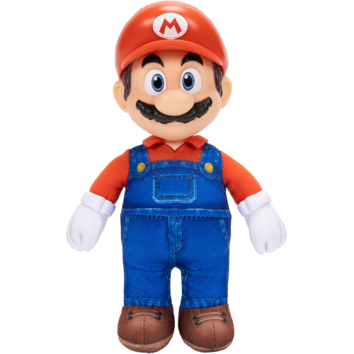 JAKKS 43254 SUPER MARIO GALAXI MOVIE, Peluche di Mario 23 cm, con testa scolpita