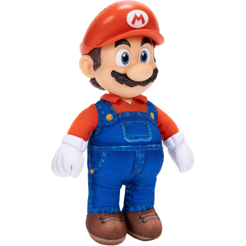 JAKKS 43254 SUPER MARIO GALAXI MOVIE, Peluche di Mario 23 cm, con testa scolpita