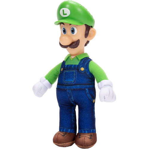JAKKS 43255 SUPER MARIO GALAXI MOVIE, Peluche di LUIGI 23 cm, con testa scolpita