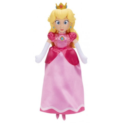 JAKKS 43257 SUPER MARIO GALAXI MOVIE, Peluche di PEACH 23 cm, con testa scolpita