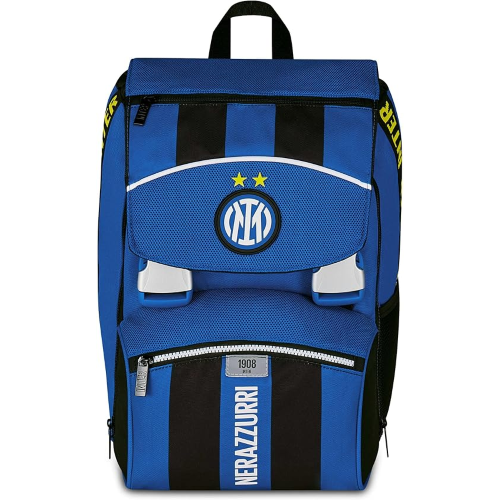 SEVEN 20F302500 ZAINO INTER, Seven Inter Zaino Calcio Doppio Scomparto Estensibile, Blu, Maxi Capienza, Schienale Preformato