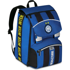 SEVEN 20F302500 ZAINO INTER, Seven Inter Zaino Calcio Doppio Scomparto Estensibile, Blu, Maxi Capienza, Schienale Preformato