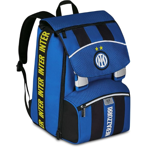 SEVEN 20F302500 ZAINO INTER, Seven Inter Zaino Calcio Doppio Scomparto Estensibile, Blu, Maxi Capienza, Schienale Preformato