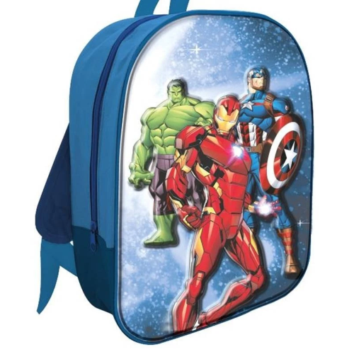 ZAINO ASILO 3D MARVEL AVENGERS, Zainetto 3D Elite HULK-IRON MAN- CAPITAN AMERICA 