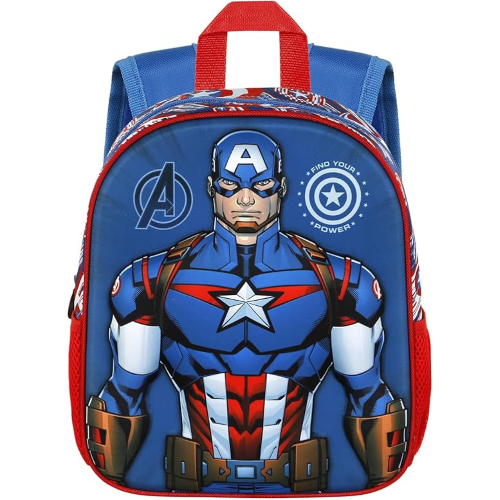 ZAINO ASILO 3D MARVEL AVENGERS, Zainetto 3D Elite CAPITAN AMERICA 