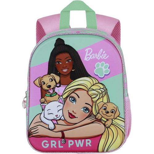 ZAINO ASILO 3D BARBIE, Zainetto 3D Elite Barbie Pets, Rosa, 25 x 30 cm, Capacità 7 L