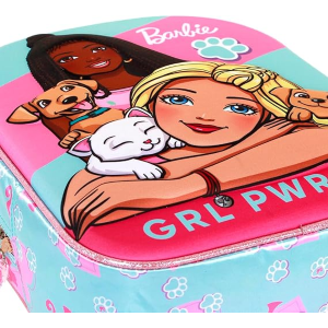 ZAINO ASILO 3D BARBIE, Zainetto 3D Elite Barbie Pets, Rosa, 25 x 30 cm, Capacità 7 L