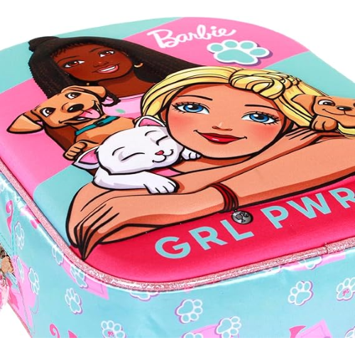 ZAINO ASILO 3D BARBIE, Zainetto 3D Elite Barbie Pets, Rosa, 25 x 30 cm, Capacità 7 L