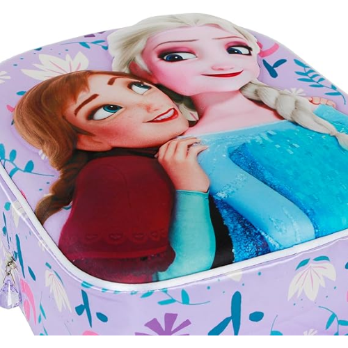 ZAINO ASILO 3D FROZEN, Zainetto 3D Elite Lilla, 25 x 30 cm, Capacità 7 L