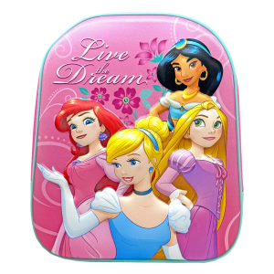 ZAINO ASILO 3D PRINCIPESSE, Zainetto 3D Elite ROSA, 25 x 30 cm, Capacità 7 L