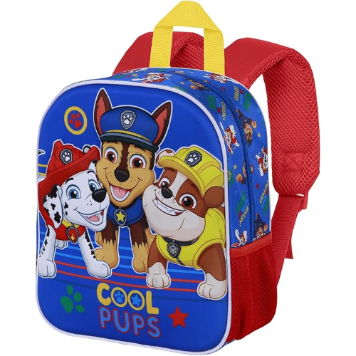 ZAINO ASILO 3D PAW PATROL, Zainetto 3D Elite Backpack BLU, 25 x 30 cm, Capacità 7 L