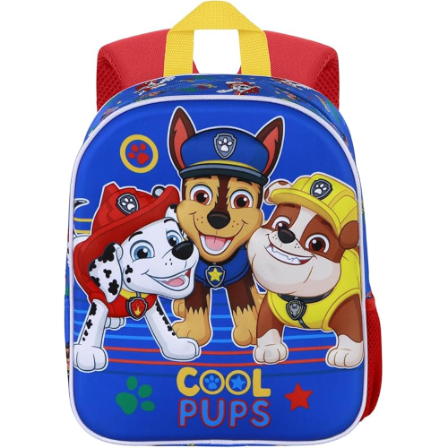ZAINO ASILO 3D PAW PATROL, Zainetto 3D Elite Backpack BLU, 25 x 30 cm, Capacità 7 L