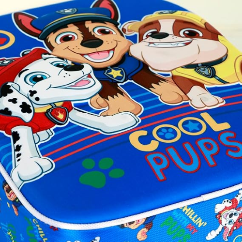 ZAINO ASILO 3D PAW PATROL, Zainetto 3D Elite Backpack BLU, 25 x 30 cm, Capacità 7 L