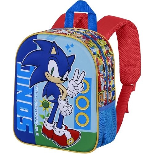 ZAINO ASILO 3D SONIC, Zainetto 3D Elite BLU, 25 x 30 cm, Capacità 7 L