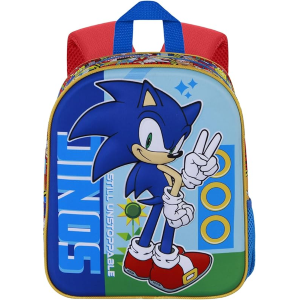 ZAINO ASILO 3D SONIC, Zainetto 3D Elite BLU, 25 x 30 cm, Capacità 7 L
