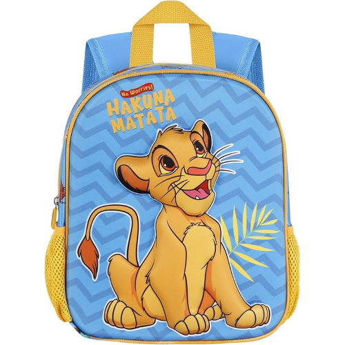 ZAINO ASILO 3D RE LEONE HAKUNA MATATA, Zainetto 3D Elite, 25 x 30 cm, Capacità 7 L