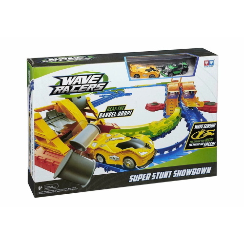 Wave Racers Super Stunt Showdown Onda da Corsa, Set pista auto da corsa 69 pezzi guida corsa