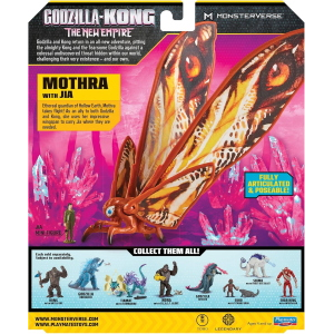 MonsterVerse Godzilla x Kong: il nuovo impero, personaggio d'azione Mothra da 15 cm, iconico personaggio del film da collezione