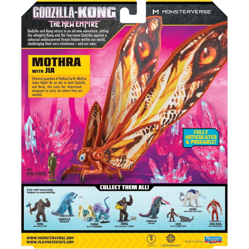 MonsterVerse Godzilla x Kong: il nuovo impero, personaggio d'azione Mothra da 15 cm, iconico personaggio del film da collezione