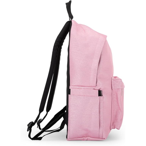 COMIX 74118LR ZAINO LUREX ROSA, con Vano Principale, Tasca Frontale con Zip, Tasca Laterale con Top Elasticizzato