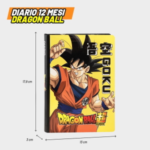 DIARIO DRAGON BALL GIALLO, Diario Scuola Ufficiale Dragon Ball, Diario Scolastico 12 Mesi 75350GI