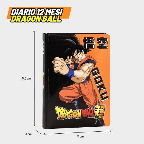 DIARIO DRAGON BALL ARANCIO, Diario Scuola Ufficiale Dragon Ball, Diario Scolastico 12 Mesi 75350AR