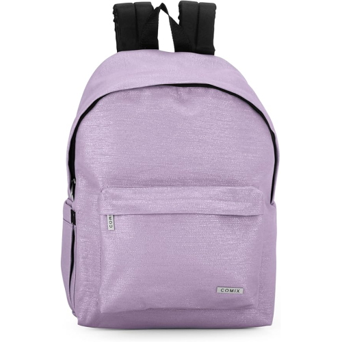 COMIX 74118LL ZAINO LUREX LILLA, con Vano Principale, Tasca Frontale con Zip, Tasca Laterale con Top Elasticizzato