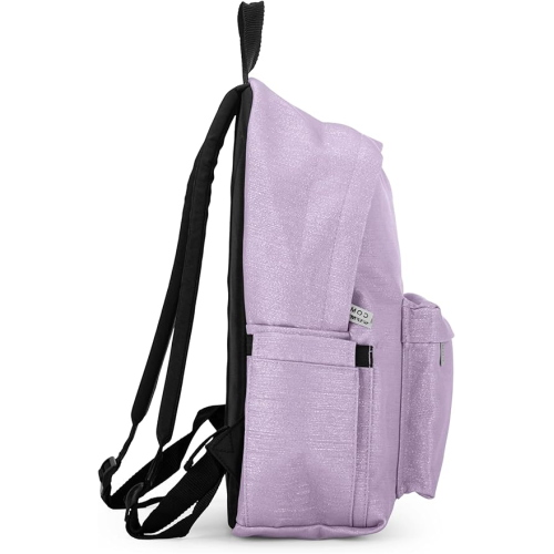 COMIX 74118LL ZAINO LUREX LILLA, con Vano Principale, Tasca Frontale con Zip, Tasca Laterale con Top Elasticizzato