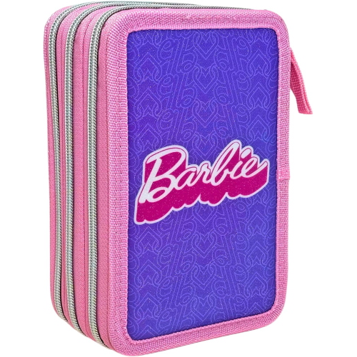 BARBIE ASTUCCIO TRIPLO, 3 Piani Kit Scuola 43 Pezzi Completo Colori Giotto 
