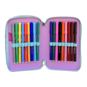DISNEY MINNIE ASTUCCIO TRIPLO, 3 Piani Kit Scuola 43 Pezzi Completo Colori Giotto 