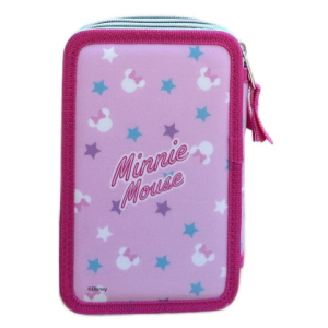 DISNEY MINNIE ASTUCCIO TRIPLO, 3 Piani Kit Scuola 43 Pezzi Completo Colori Giotto 
