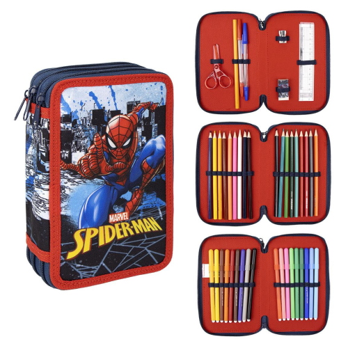 MARVEL SPIDERMAN ASTUCCIO 3 ZIP, completo colori Giotto