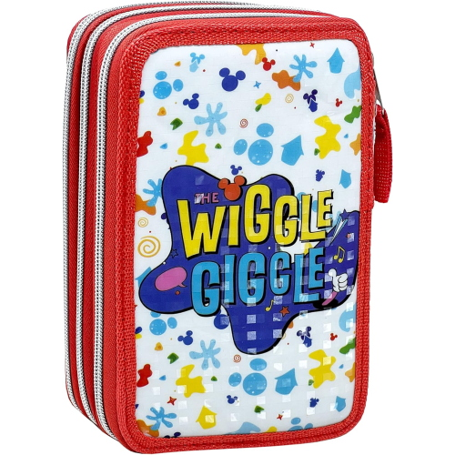 DISNEY TOPOLINO ASTUCCIO TRIPLO ZIP, 44 Pezzi Inclusi, Penne, Matite, Pennarelli, Pastelli, Forbici – Scuola Elementare e Regalo 