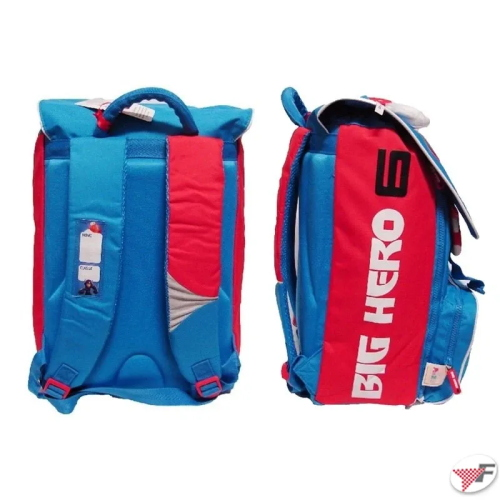 DISNEY ZAINO BIG HERO ESTENSIBILE IDEALE PER LA SCUOLA ELEMENTARE, AZZURRO BIANCO 44X32X14