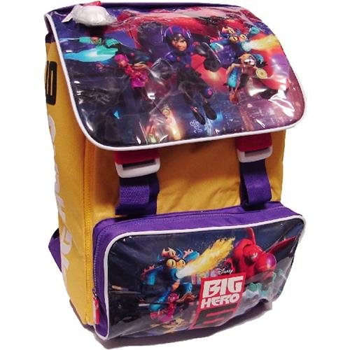 DISNEY ZAINO BIG HERO ESTENSIBILE IDEALE PER LA SCUOLA ELEMENTARE, GIALLO/VIOLA 44X32X14